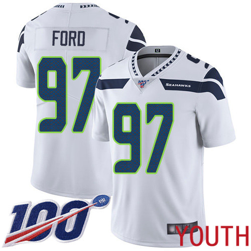 Seattle Seahawks Limited White Youth Poona Ford Road Jersey NFL Football #97 100th Season Vapor Untouchable->women nfl jersey->Women Jersey